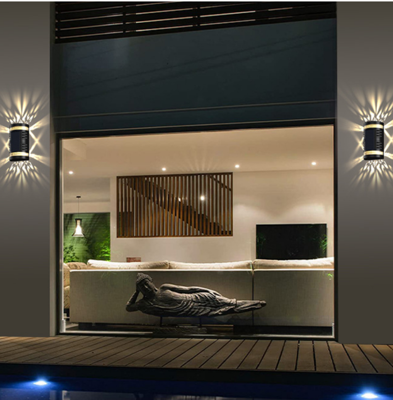 Applique murale étanche extérieure IP65 motif creux applique murale solaire applique murale LED pour jardin décoratif ventes directes d'usine