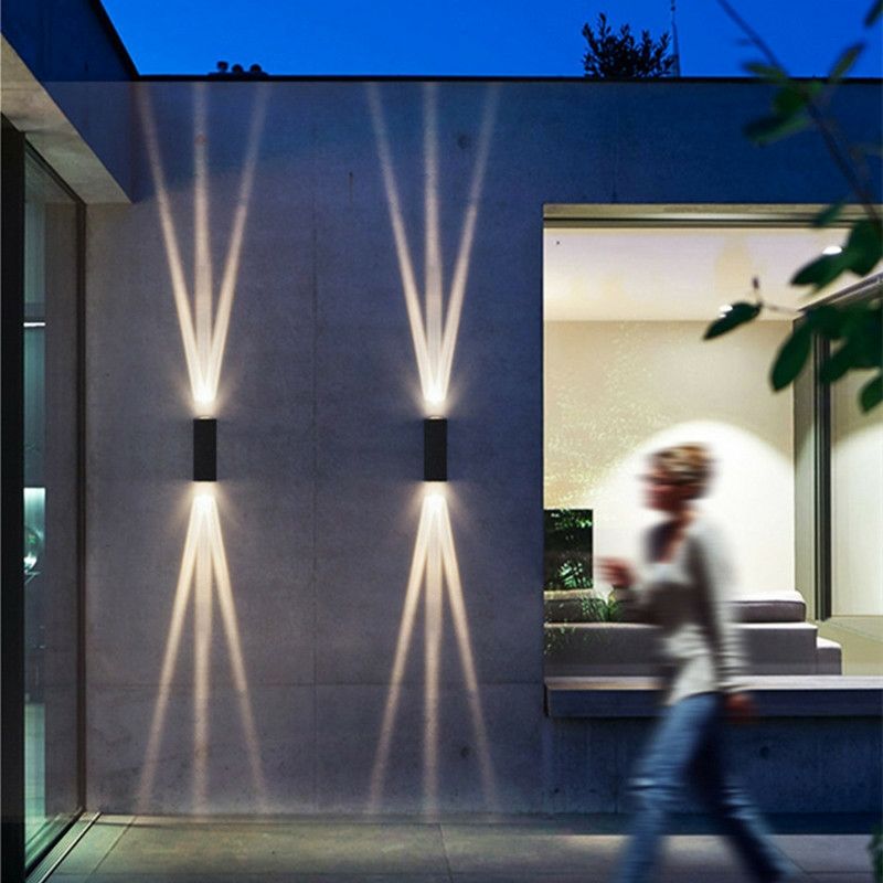 Applique murale décorative extérieure étanche spot carré couloir couloir extérieur trois faisceaux projecteur porte lumière de jardin
