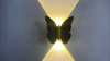 NOUVELLE 6W Haute qualité lampe fantaisie Papillon Étanche Lampe Noir Or Shell applique et veilleuse extérieure
