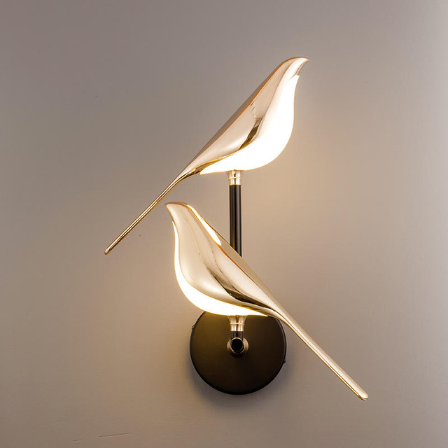 Hotelwandleuchte IP20 Led Escalier Applique Murale 3W Intérieur Or Lumineux Puce Nachtlampje Applique Oiseau Nachttischlampe Unique Nuit