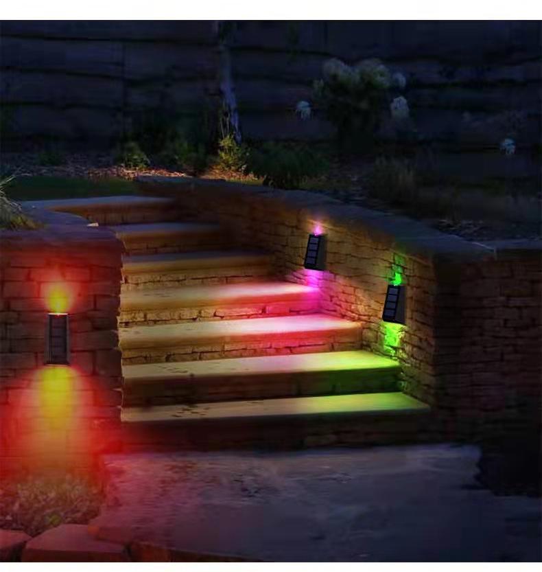Nouvelle applique murale solaire trapézoïdale haut et bas applique murale extérieure IP65 lampe étanche pour cour jardin