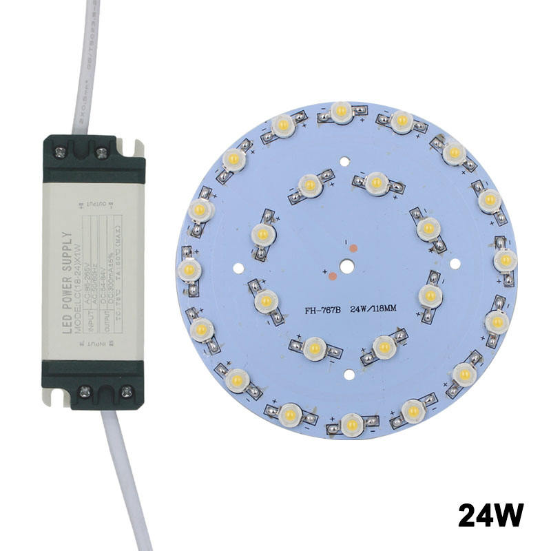 24W LED ampoule spot lumière Star panneau de carte à puce haute puissance LED pilote d'alimentation de coque en plastique