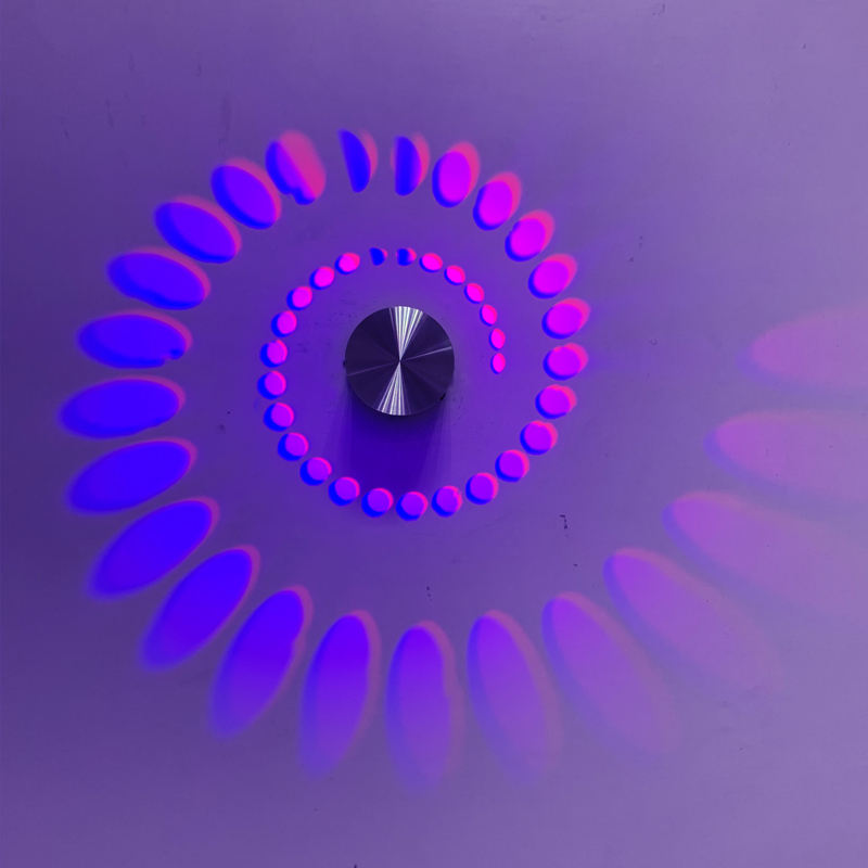3W RGB avec contrôleur spirale trou applique murale appliques colorées Foyer fête salon couloir décor luminaire intérieur