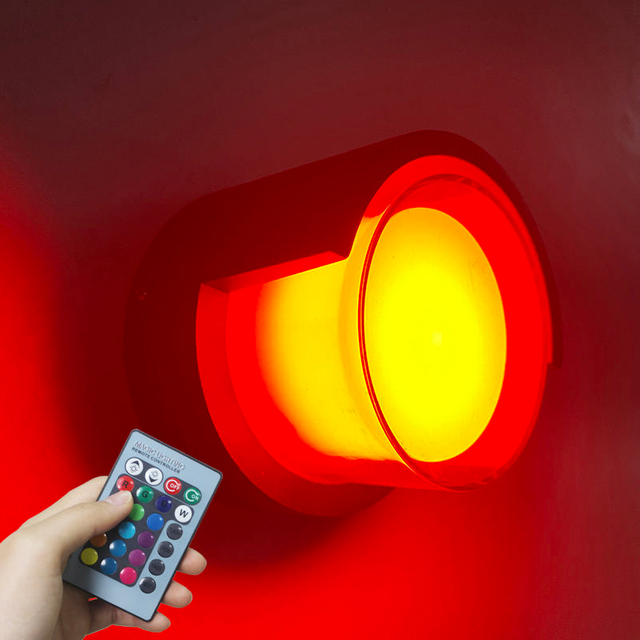 Nouveau 5W Étanche Acrylique Art Déco Mur Led Lumière Éclairage Extérieur Applique Murale Rgb avec Télécommande