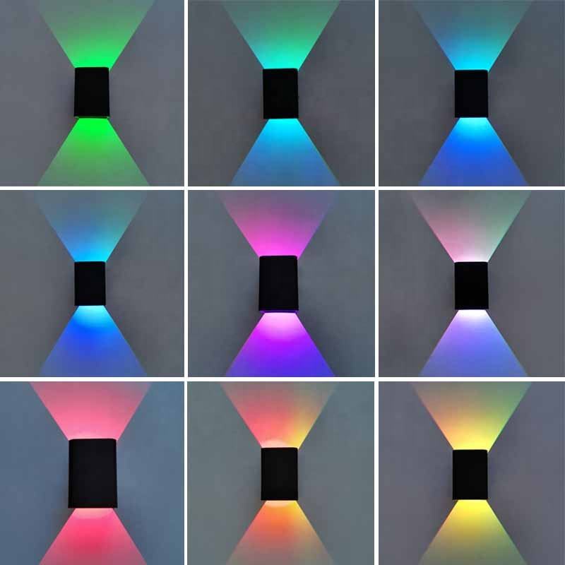 5W applique murale LED intérieure 16 couleurs applique murale éclairage intérieur peut être contrôlé à distance couleur changeante coque en aluminium éclairage intérieur