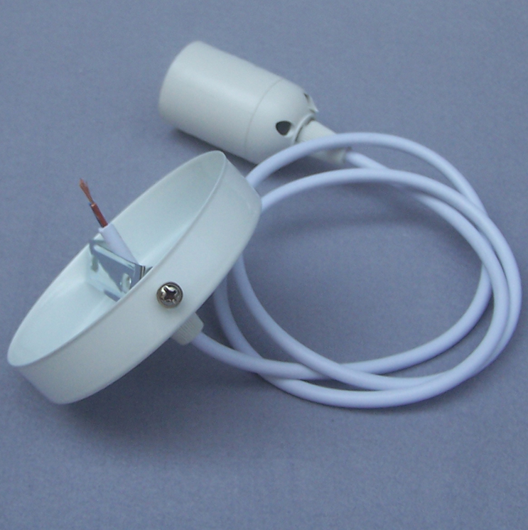 Ensemble de support de lampe en métal standard européen E27 support de lampe en fer E27 fil tressé coloré E27 kit de support de lampe de plafond