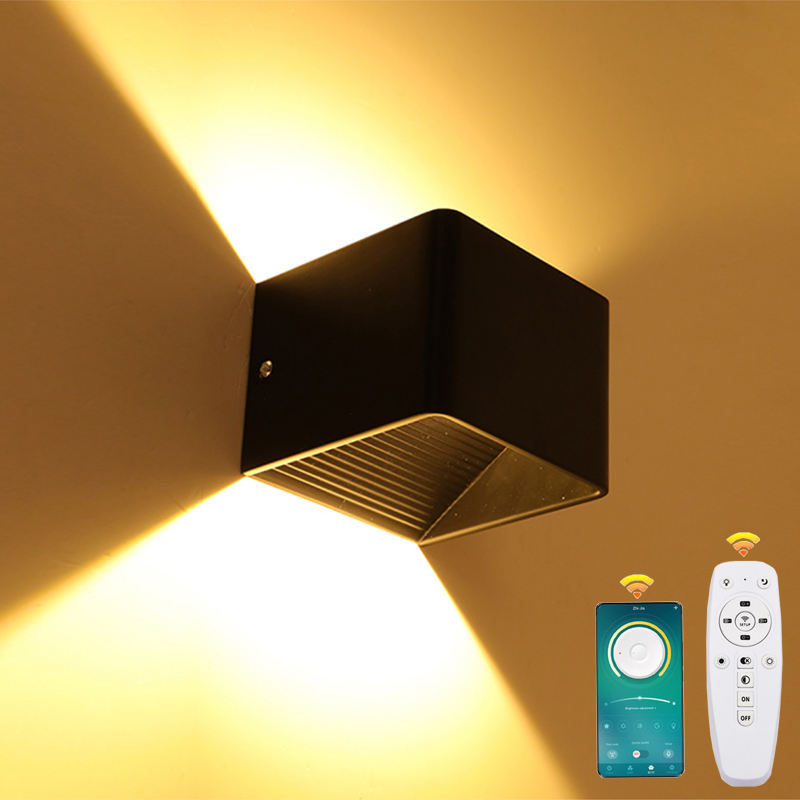 2.4G applique murale à lumière réglable applique murale cube applique murale de style européen applique murale cube en céramique avec contrôleur 20W applique murale intérieure couloir allée lampe bonne qualité et prix bas