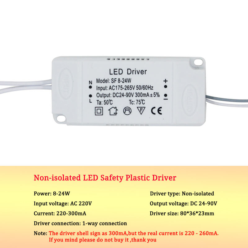 Adaptateur d'alimentation de pilote de LED 8-120w pour transformateur non isolé AC220V Le pilote de LED a une puissance élevée et une bonne qualité.
