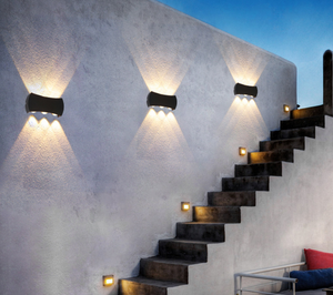 LED extérieur Double tête haut et bas lumière Arc applique murale allée escalier couloir balcon extérieur étanche applique murale