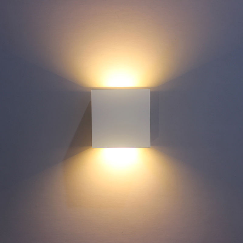 Cube CoB 6W LED Up Down Applique Murale AC85-265V Chambre Chevet Cube Applique Intérieure En Aluminium Décoration Luminaire