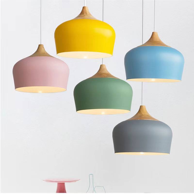 Lustre de salle à manger nordique plafonniers suspendus créatifs led plafonniers encastrés chambre étude salon Macaron couleur bar lampe lustre intérieur lampe