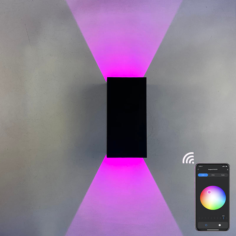 16 couleurs APP contrôle jardin lumière extérieur extérieur maison moderne étanche extérieur mur LED applique murale