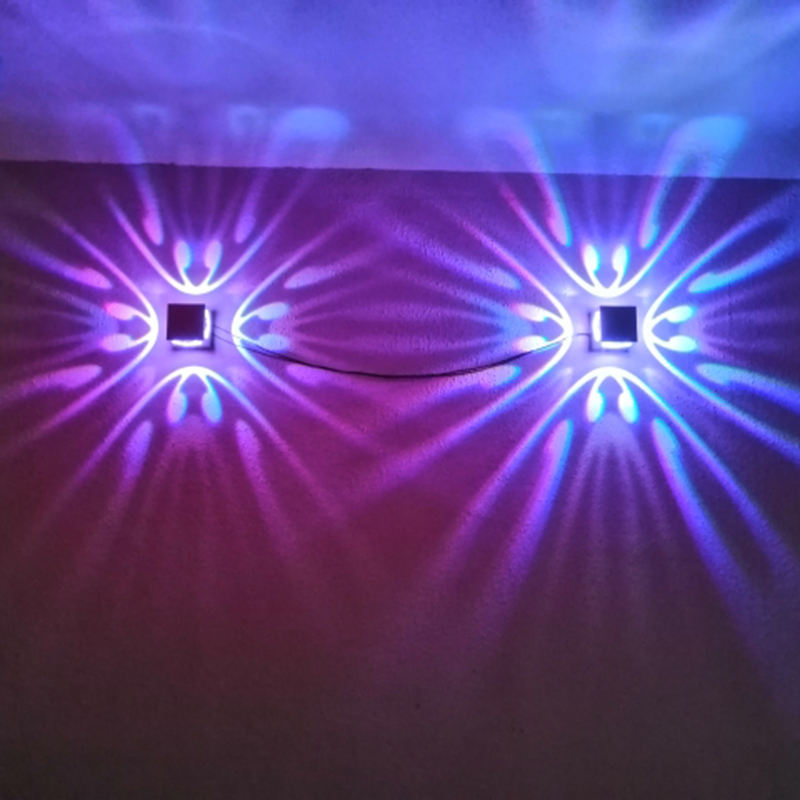 4 côté papillon nordique rvb mur LED lampe pour chambre décoration applique murale salon salle à manger coloré intérieur fête éclairage