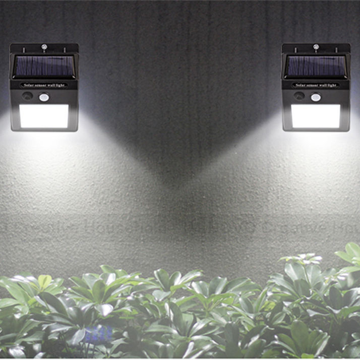 LED Solar Power Light 20LED Applique murale Capteur de mouvement PIR Chauffe-eau solaire étanche extérieur