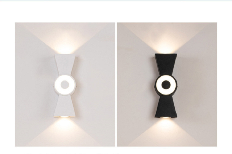 6W Led étanche extérieur haut et bas éclairage jardin corne forme IP65 loft applique extérieure led applique murale moderne