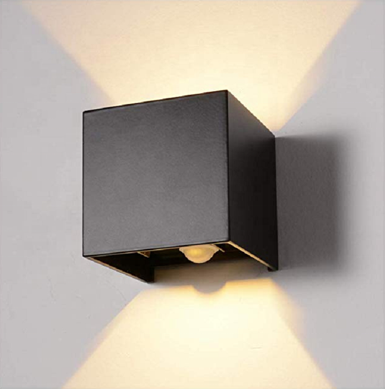 12W LED Applique Murale Aluminium Angle Réglable Détecteur De Mouvement Cube Appartement Coin Villa Jardin Haut Et Bas Double Tête Moderne Étanche Lampes Murales Extérieures