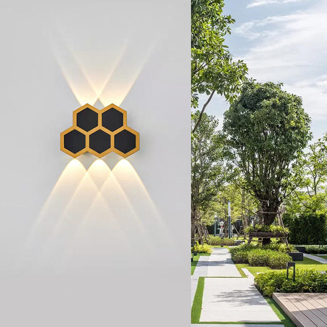 Appliques murales à LED Led Honeycomb Up And Down Lampe à LED Style d'éclairage Appliques extérieures modernes