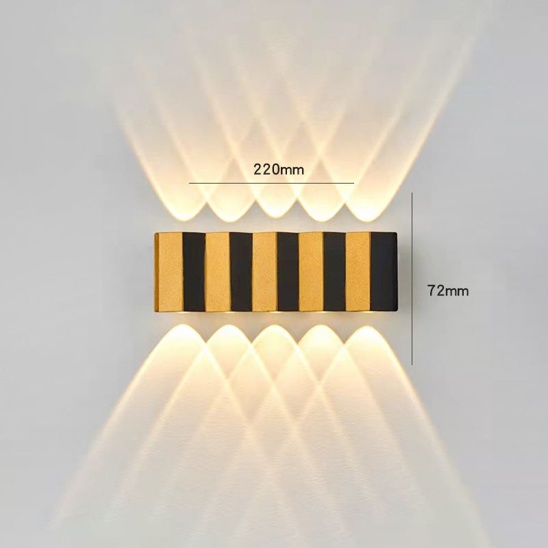 Applique Mode Rectangle Or Noir Lumière Haut Et Bas Corps Lumineux Lampe Éclairage Style Moderne Bureau Rohs Epistar Flux D'entrée