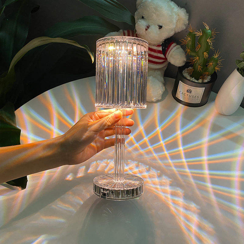 Fantaisie Veilleuses Led Veilleuse Designer Italien Lampe De Table En Cristal Mode Moderne USB Charge Romantique Cadeau Veilleuse Fleur LED Luminaire De Table