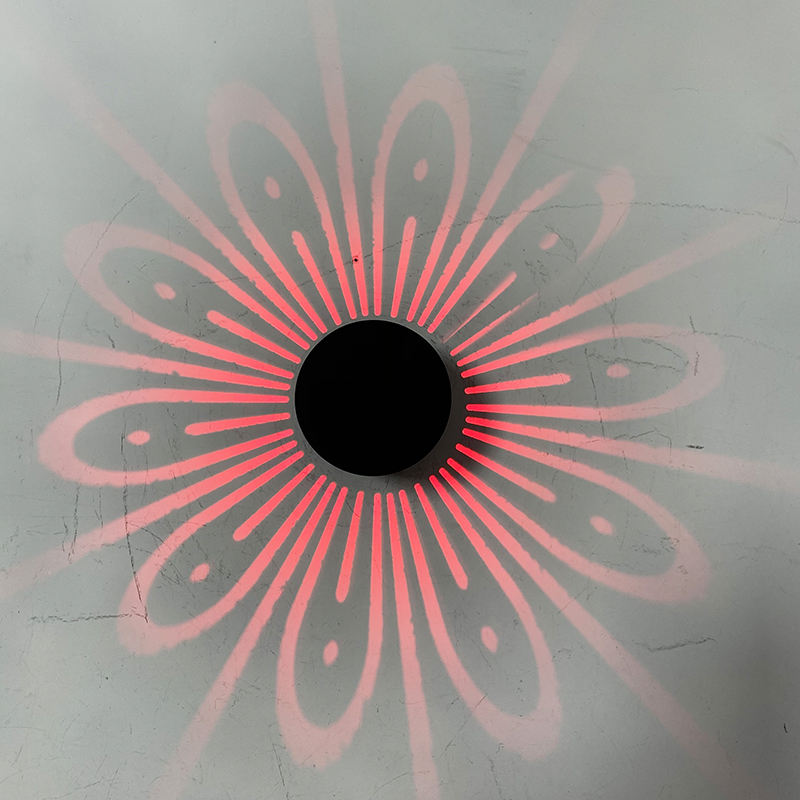 Applique murale à LED montée rvb effet lampe rayons de Projection de tournesol AC85-265V télécommande couloir applique murale 1 W/3 W