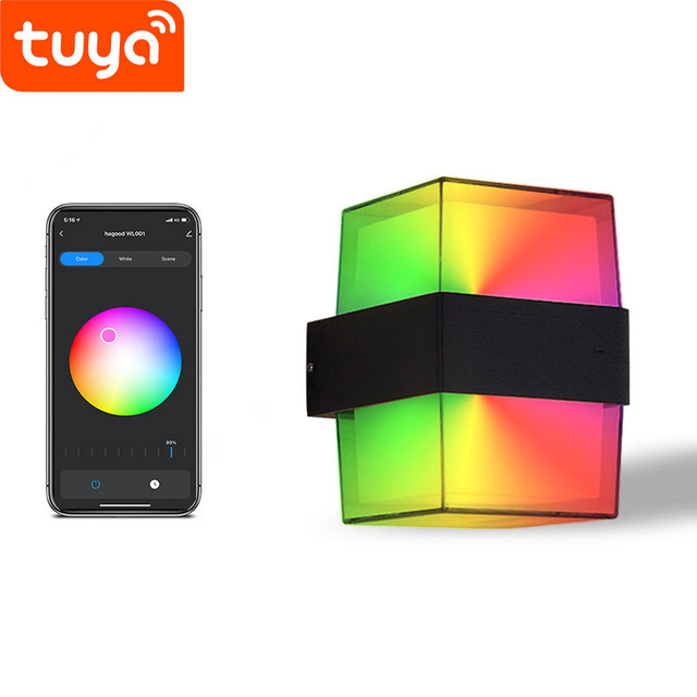 Tuya Graffiti Intelligent App Control RGBW Couleur Changeante Éclairage Extérieur Étanche IP65 Jardin Smart Wifi LED Mur Lampe
