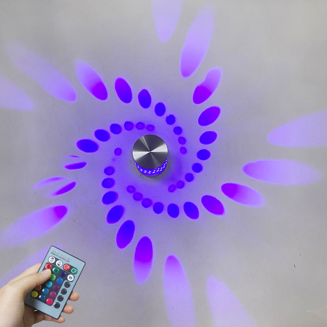 RGB fleur mur LED lampe murale à distance Projection colorée applique murale Luminaire pour fête Bar hall KTV décoration de la maison
