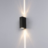 6W moderne Led noir coquille faisceau lumière étanche applique murale et veilleuse extérieure haut et bas appliques murales pour la maison