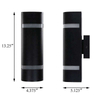 Applique murale moderne noire étanche à l'eau en aluminium applique murale extérieure 2 lumières AC85-265 lampe haut et bas