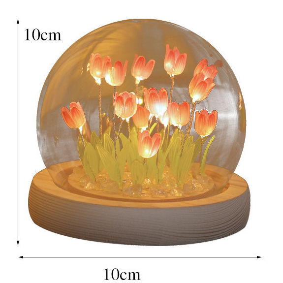 Fait à la main tulipe veilleuse thermorétractable Film bricolage matériel fleur artificielle tulipe veilleuse décor à la maison cadeau pour Gitlfriend