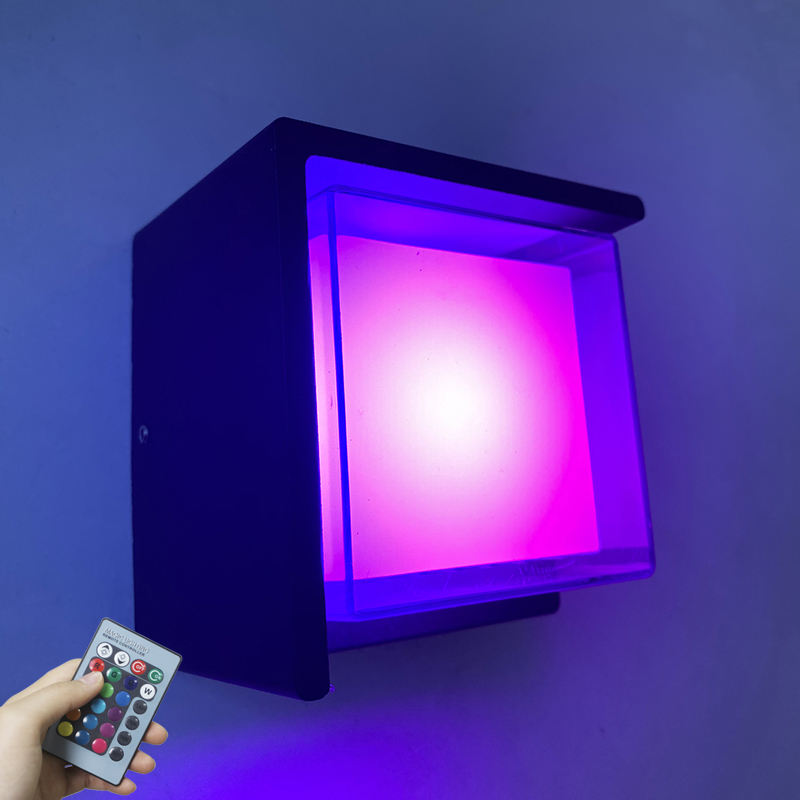 5W moderne LED lumière froide RGB avec contrôleur haut et bas éclairage Cube applique luminaire montage intérieur éclairage extérieur