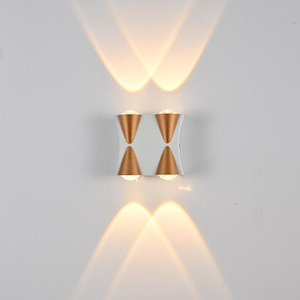 IP65 4W Led Applique Murale Étanche Lampe Extérieure Intérieure Or Applique Murale Haut Et Bas Applique Moderne LED Lumière