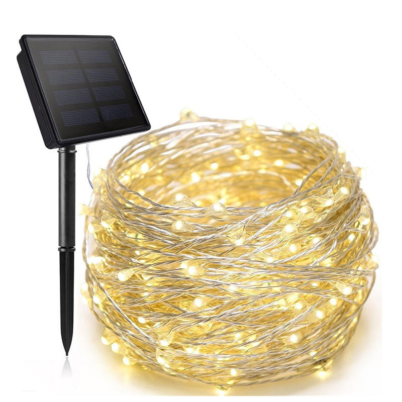 Guirlande solaire guirlande lumineuse 200m lumières de Noël étanche guirlande extérieure lampe à énergie solaire noël pour la décoration de jardin.