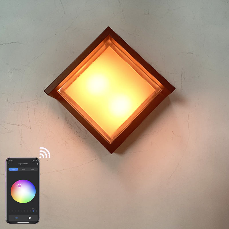 Minimalisme Style Tuya Smart WiFi mur LED lampe 10W RGBW extérieur intérieur APP étanche applique Dimmable jardin lumière