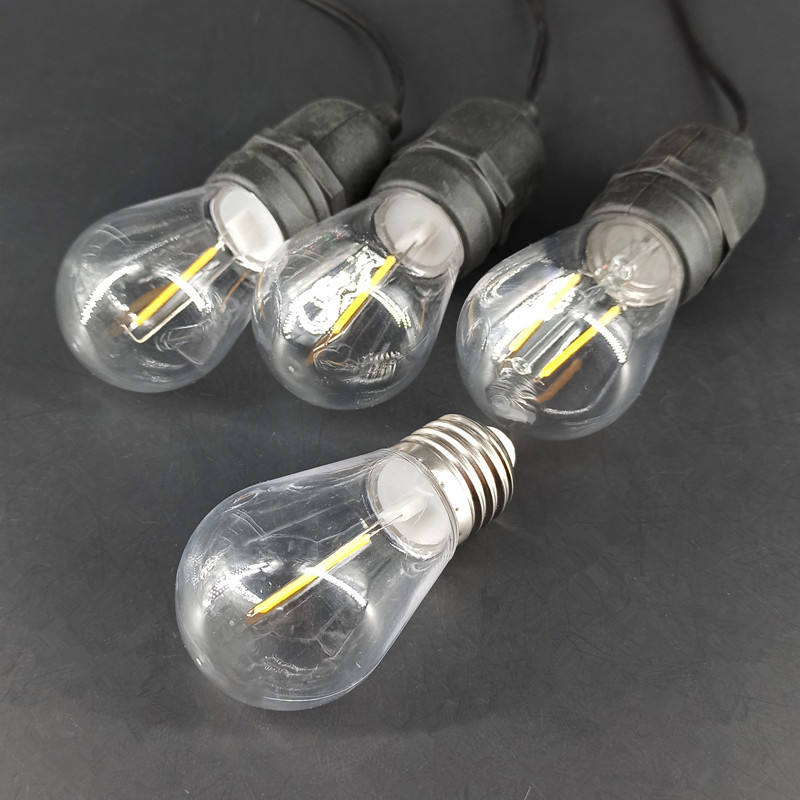 E14 S14 lampe à incandescence E27 lampe décorative chaîne LED ampoule 110V 3V solaire Edison ampoule vintage PC plastique A filament