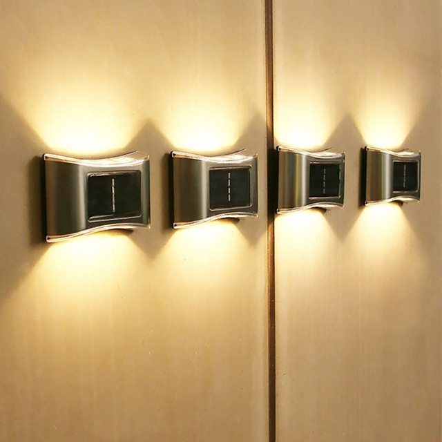 6LED lampe solaire IP65 étanche lampe extérieure cour applique pour jardin Villa décoration LED jardin applique murale