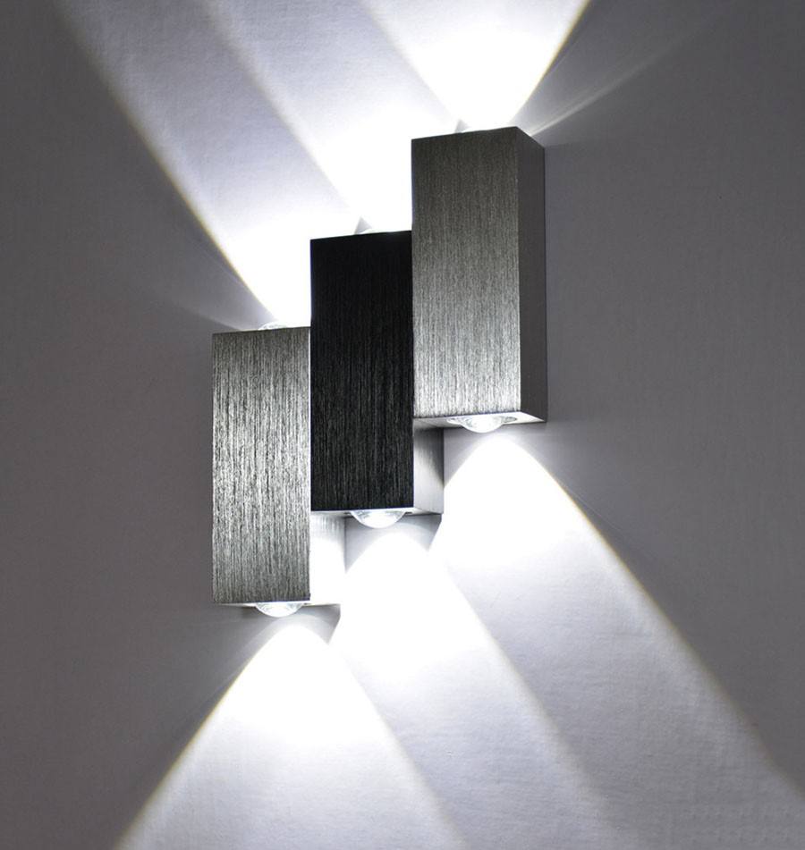 6W ARGENT lumière LED décorative nouvelle applique murale d'escalier extérieur et veilleuse extérieure appliques murales fantaisie lumières pour la maison