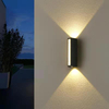 Moden étanche extérieur applique PIR capteur de mouvement applique murale jardin porche porte d'entrée noir aluminium longue bande