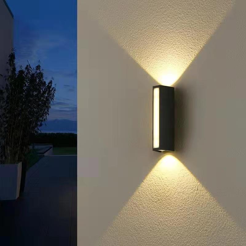 Moden étanche extérieur applique PIR capteur de mouvement applique murale jardin porche porte d'entrée noir aluminium longue bande