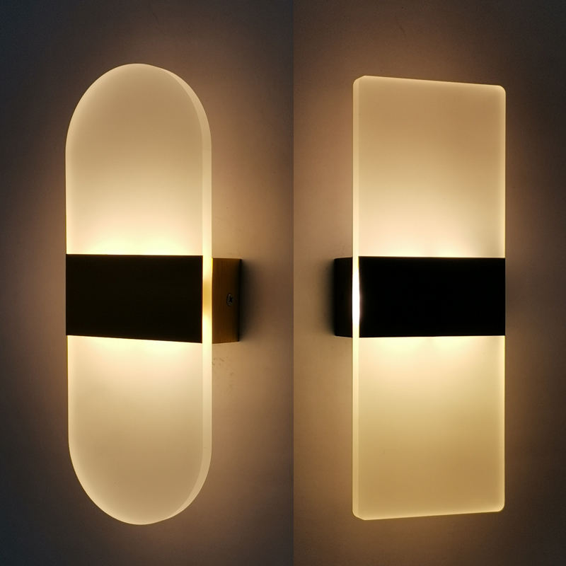 6 w acrylique applique murale touches de piano applique murale pour salon salle de bain chambre lumière Luminaire 85-265 V veilleuse