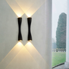6W Applique De Jardin Moderne Cour Villa Applique Jardin Extérieur Haut Et Bas Double Tête Lampe Or Trompette Extérieure Étanche Led Applique Murale