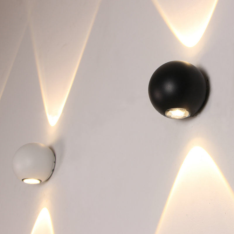 6W étanche lumière 2023 nouvelle boule lumières extérieur mur LED lampes ronde étanche applique haut et bas applique