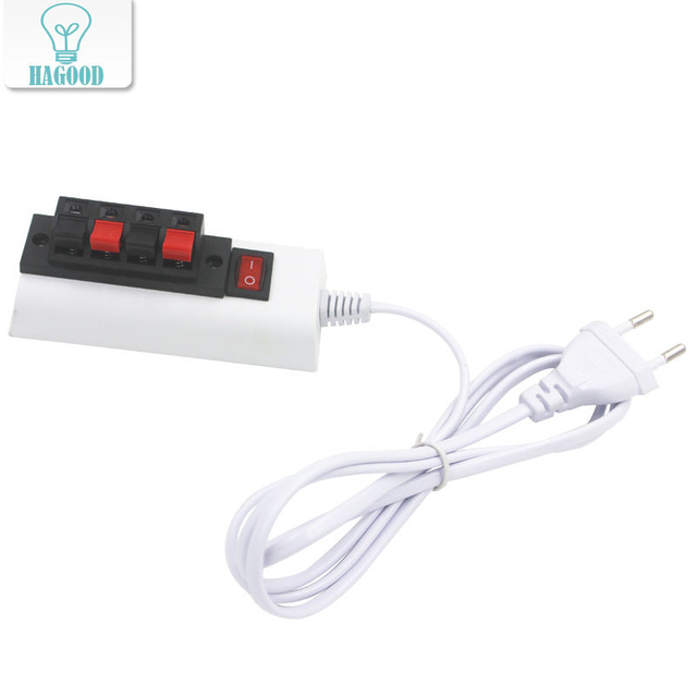 1.5m fil 2/4 broches luminaire blanc ue US prise testeur lampe à LED adaptateur interrupteur haute qualité pour conducteur LED puce lampe bande lumineuse