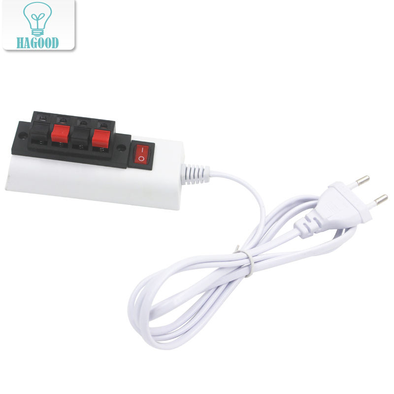 1.5m fil 2/4 broches luminaire blanc ue US prise testeur lampe à LED adaptateur interrupteur haute qualité pour conducteur LED puce lampe bande lumineuse