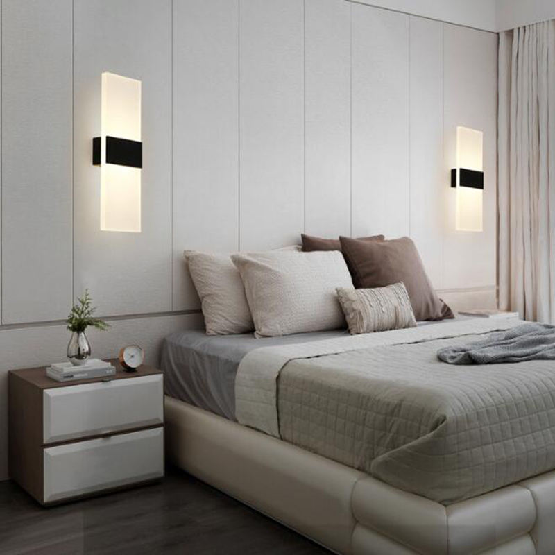 LED acrylique Wandlamp acrylique d'intérieur moderne allume AC 85-265V LED applique murale 6W pour chambres d'hôtel utilisant la scène