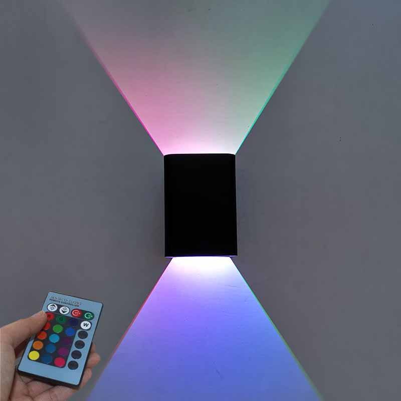 Haute qualité bas prix 5W économie d'énergie décoration intérieure RGB contrôleur intelligent rectangle forme support mural lampe escalier lumière