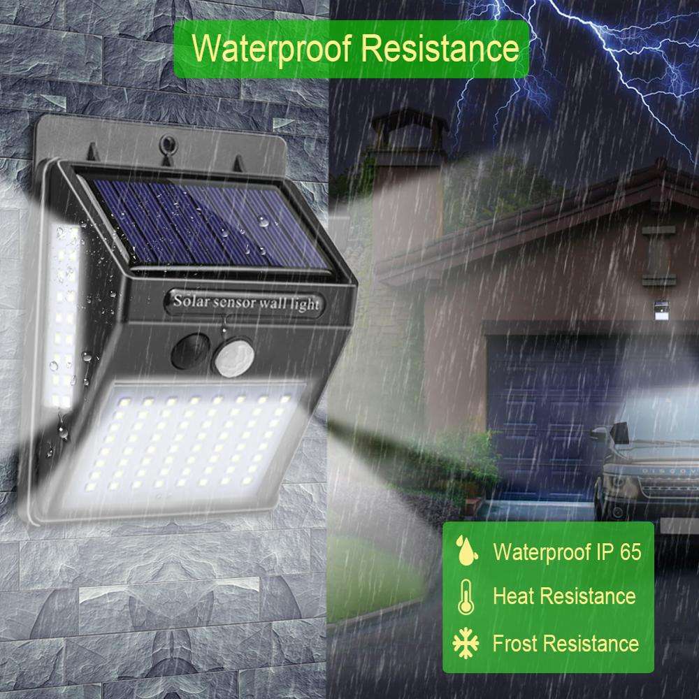 100 LED lumière solaire lampe solaire extérieure PIR capteur de mouvement applique murale étanche solaire alimenté lumière du soleil pour la décoration de jardin