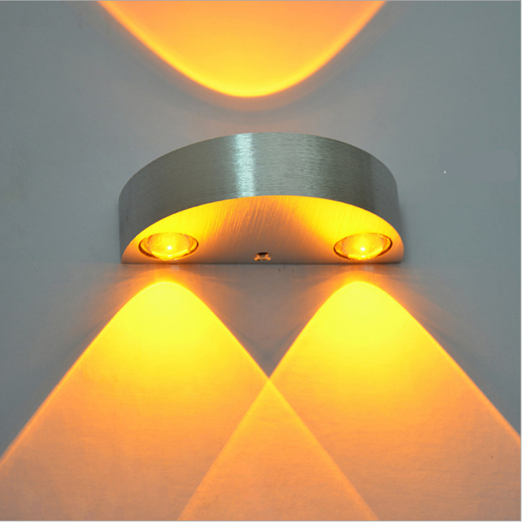 Demi-cercle 3W LED Applique Murale En Aluminium Up Down Appliques Murales pour Chambre Chevet Couloir Salon