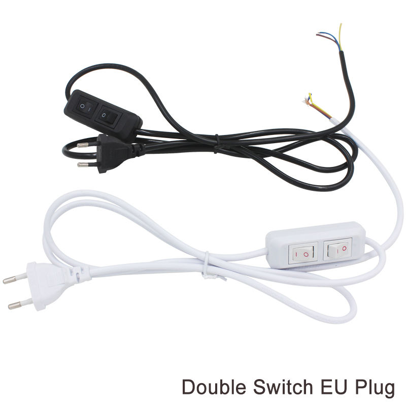 Câble de ligne 303/304/317/301 cordon d'alimentation gradateur/interrupteur à Double bouton fil de prise ue pour ampoule LED/lampe de bureau luminaire USA