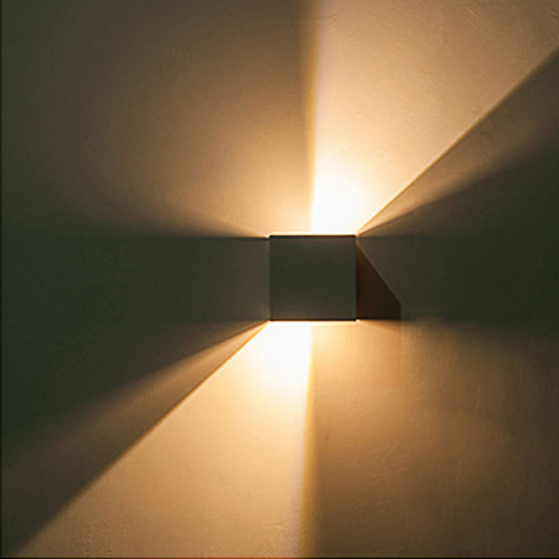 Applique Murale LED Réglable Grise IP65 Applique Murale Extérieure Cube Éclairage