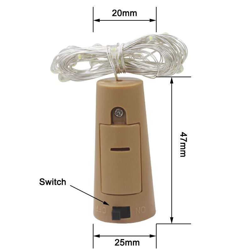 Nouveauté 2M 20leds LED cuivre fée veilleuse étanche guirlande lampe pour jardin noël fête de mariage décoration éclairage